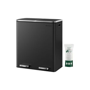 SONGMICS Odpadkový koš s víkem JORDAN 2x30 L černý obraz