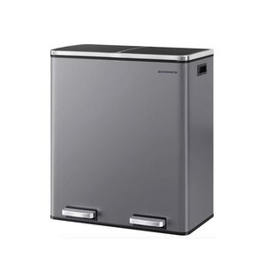 SONGMICS Odpadkový koš s víkem JORDAN 2x30 L šedý/černý obraz
