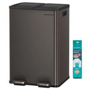 SONGMICS Odpadkový koš s víkem JORDAN 2x30 L tmavě šedý II obraz