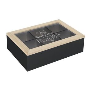 Excellent Houseware Organizér na čaj Kleo černý obraz