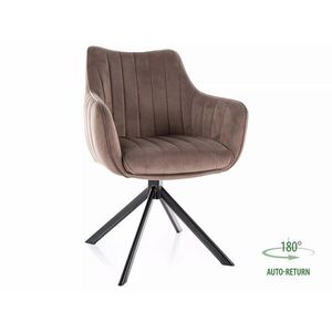 Signal Otočné jídelní křeslo Azalia Velvet cappuccino/černé obraz