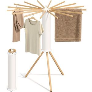 SONGMICS Otočný sušák na prádlo Liony 112 cm bílý/hnědý obraz