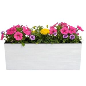 HowHomely Plastový květináč Bouquet Riflo 56x19 cm bílý obraz