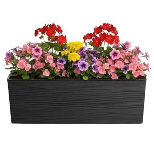 HowHomely Plastový květináč Bouquet Riflo 56x19 cm černý obraz