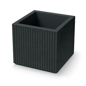 Prosperplast Plastový květináč COROS SQUARE tmavě šedý, varianta 40 cm obraz
