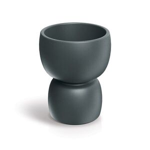 Prosperplast Plastový květináč DUALOS ROUNDOS grafitový, varianta 30/25 cm obraz
