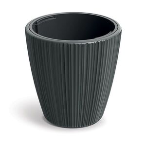 Prosperplast Plastový květináč OROS tmavě šedý matný, varianta 23, 9 cm obraz
