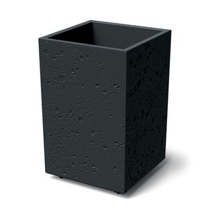 Prosperplast Plastový květináč SIERRAS SQUARE HIGH BETON EFFECT 38, 5 cm černý beton obraz