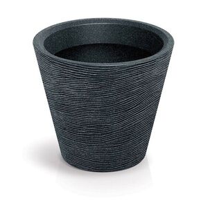 Prosperplast Plastový květináč TUBRAN ROUND I černý granit, varianta 40 cm obraz