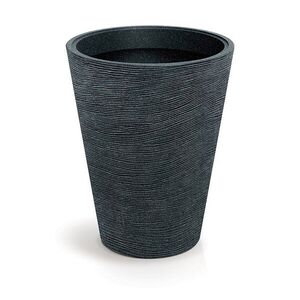 Prosperplast Plastový květináč TUBRAN ROUND MIDL 48 cm černý granit obraz
