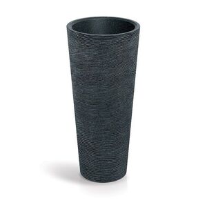 Prosperplast Plastový květináč TUBRAN ROUND SLIM I černý granit, varianta 48 cm obraz