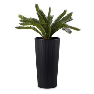 HowHomely Plastový květináč URBANIKA ECO 57, 1x29, 5 cm černý obraz