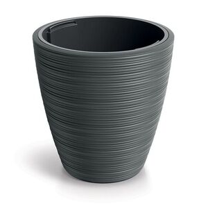 Prosperplast Plastový květináč Venas Round tmavě šedý, varianta 29, 9 cm obraz