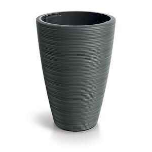 Prosperplast Plastový květináč Venas Round tmavě šedý II, varianta 29, 9 cm obraz