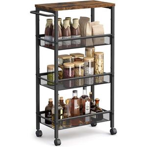 SONGMICS Pojízdný kuchyňský vozík Vasagle Compi 77 cm hnědý/černý obraz
