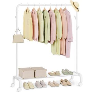 SONGMICS Pojízdný stojan na oblečení Vron 102 cm bílý obraz
