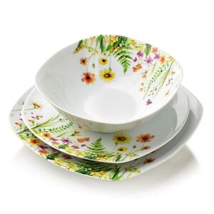 Affekdesign Porcelánová jídelní sada LEA Gelb 18 ks bílá/zelená obraz