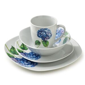 Affekdesign Porcelánová jídelní sada s hrníčkem LEA Purple 16 ks bílá/modrá obraz