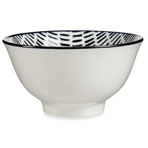 VESSIA Porcelánová miska na polévku LINEAS 16 cm bílá/černá obraz