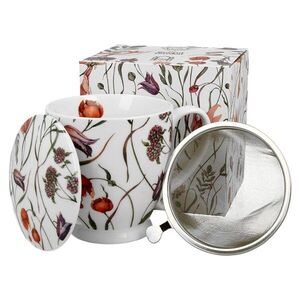 Duo Porcelánový hrnek FLOWER MEADOW 510 ml se sítkem vícebarevný/bílý obraz