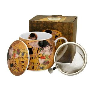 Duo Porcelánový hrnek Klimt The Kiss 430 ml se stíkem vícebarevný obraz
