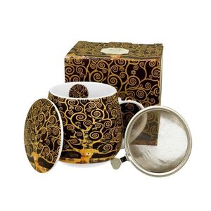 Duo Porcelánový hrnek Klimt Tree Of Life 430 ml se sítkem vícebarevný obraz