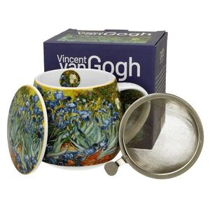 Duo Porcelánový hrnek Van Gogh Irises 430 ml se sítkem vícebarevný obraz