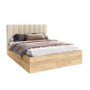 FDM Postel Grenada se zvedacím roštem bouclé krémová/dub craft, velikost 120x200 obraz