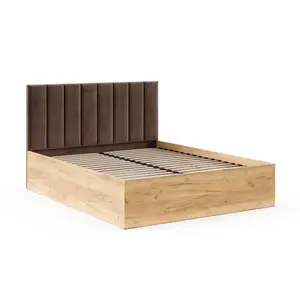 FDM Postel Grenada se zvedacím roštem Trinity hnědá/dub craft, velikost 120x200 obraz