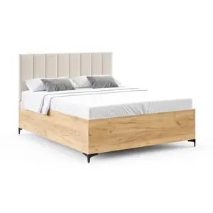 FDM Postel Sierra se zvedacím roštem Paris krémová/dub craft, velikost 120x200 obraz