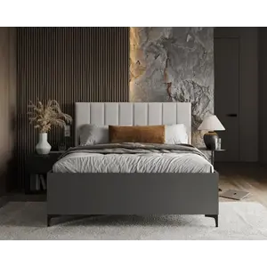 FDM Postel Sierra se zvedacím roštem Trinity bílá/šedá, velikost 120x200 obraz