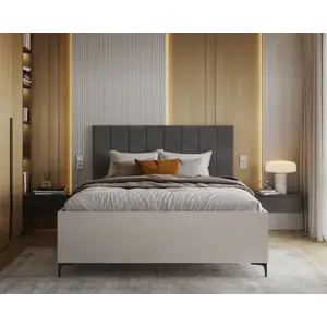 FDM Postel Sierra se zvedacím roštem Trinity grafitově šedá/bílá, velikost 120x200 obraz