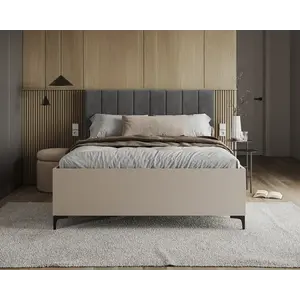 FDM Postel Sierra se zvedacím roštem Trinity grafitově šedá/kašmír, velikost 120x200 obraz
