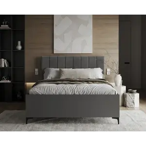 FDM Postel Sierra se zvedacím roštem Trinity grafitově šedá/šedá, velikost 120x200 obraz
