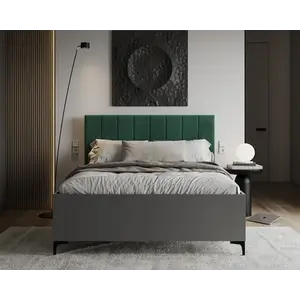 FDM Postel Sierra se zvedacím roštem Trinity lahvově zelená/šedá, velikost 120x200 obraz