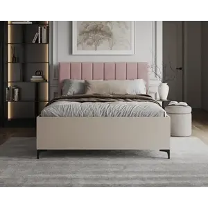 FDM Postel Sierra se zvedacím roštem Trinity pudrově růžová/kašmír, velikost 120x200 obraz
