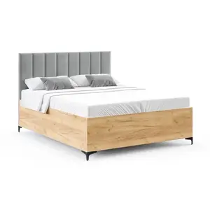 FDM Postel Sierra se zvedacím roštem Trinity šedá/dub craft, velikost 120x200 obraz