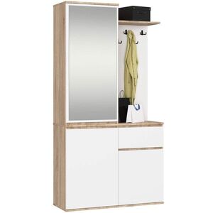 Ak furniture Předsíňová stěna Entro bílá/dub sonoma obraz