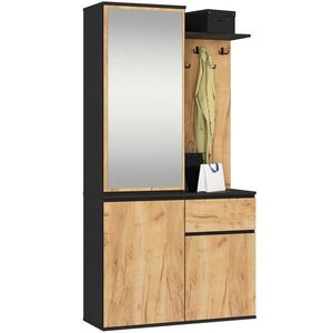 Ak furniture Předsíňová stěna Entro černá/dub craft obraz