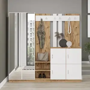 Předsíňová stěna Houseland Gibson borovice Atlantic/bílá obraz