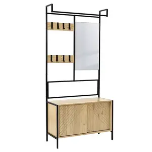 Kontrast Předsíňový věšák PR100 80 cm černý/dub přírodní obraz