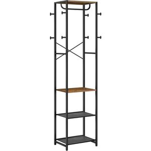 Předsíňový věšák Vasagle Menry 181 cm černý/hnědý obraz