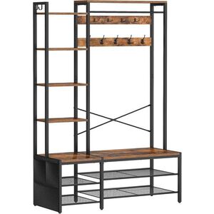 Předsíňový věšák Vasagle Une 120 cm černý/hnědý obraz
