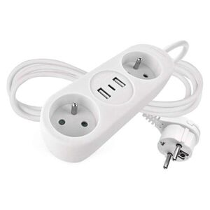 EMOS Prodlužovací kabel s 2 zásuvkami, 2 USB a USB-C Taylor 1, 4 m bílý obraz