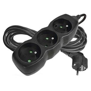 EMOS Prodlužovací kabel se 3 zásuvkami Kiko 5 m černý obraz