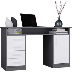 TP Living Psací stůl ADA 125 cm antracit/bílý obraz