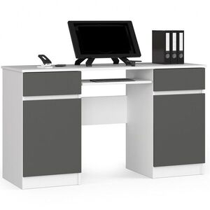 Ak furniture Psací stůl CLP A5 135 cm bílý/šedý obraz