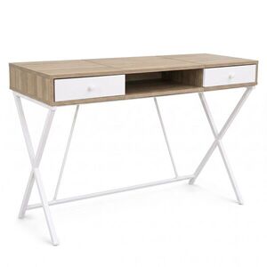 Ak furniture Psací stůl Crossline 120 cm bílý/dub Sonoma obraz