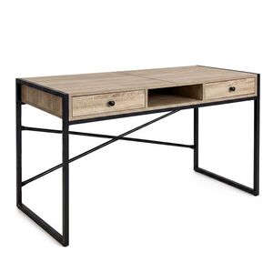 Ak furniture Psací stůl Elonis 123 cm dub Sonoma/černý obraz
