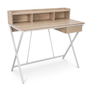 Ak furniture Psací stůl Flexo 100 cm dub Sonoma/bílý obraz